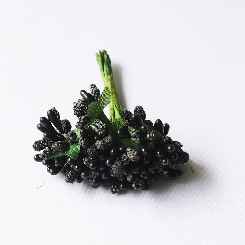 ProKart Pollen Flowers for Hair Accessories Tiara Making Jewelry Making and Dress Decoration Pack of 72pc Black - Image 3