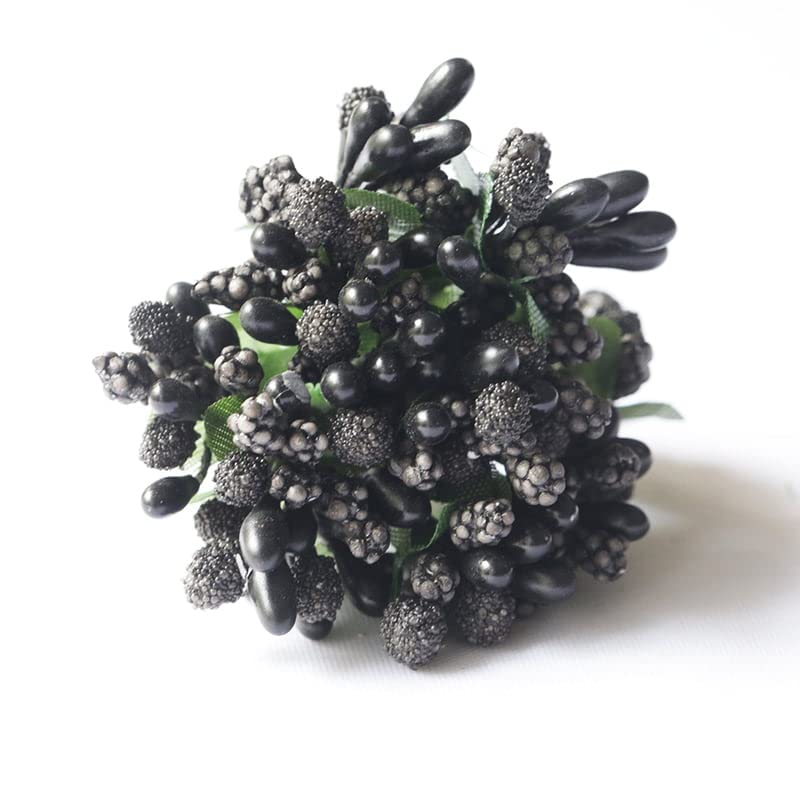 ProKart Pollen Flowers for Hair Accessories Tiara Making Jewelry Making and Dress Decoration Pack of 72pc Black - Image 2