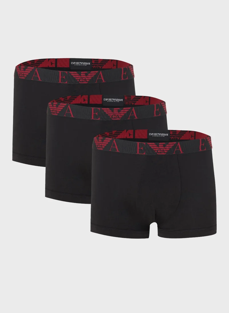 امبوريو ارماني 3 Pack Of Logo Boxers