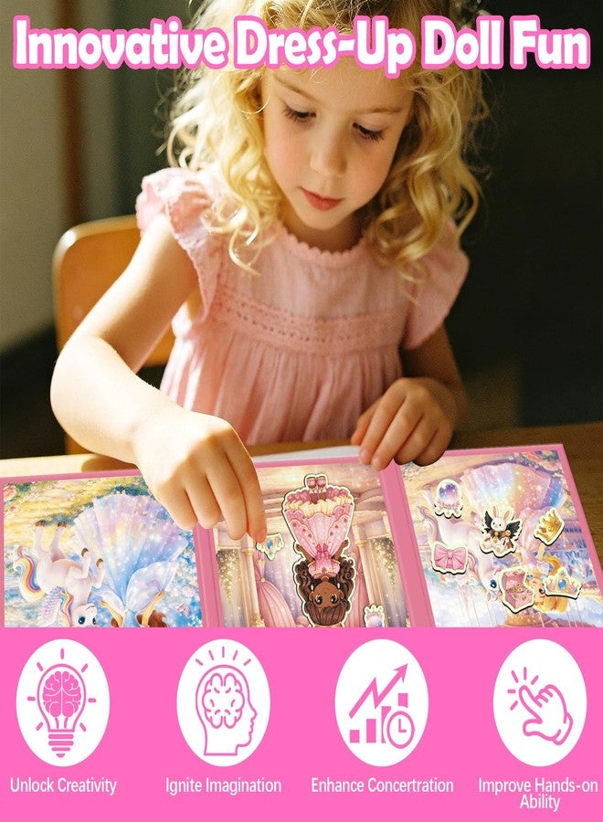 SOOVSY 2-in-1 Magnetic Puzzle & Dress Up Dolls Set for Girls 3-8, Princess Activity Kit with 3 Jigsaw Puzzles, 4 Magnetic Dolls and 50 Accessories, Screen-Free Travel Toy Birthday Gift for Kids - Image 5