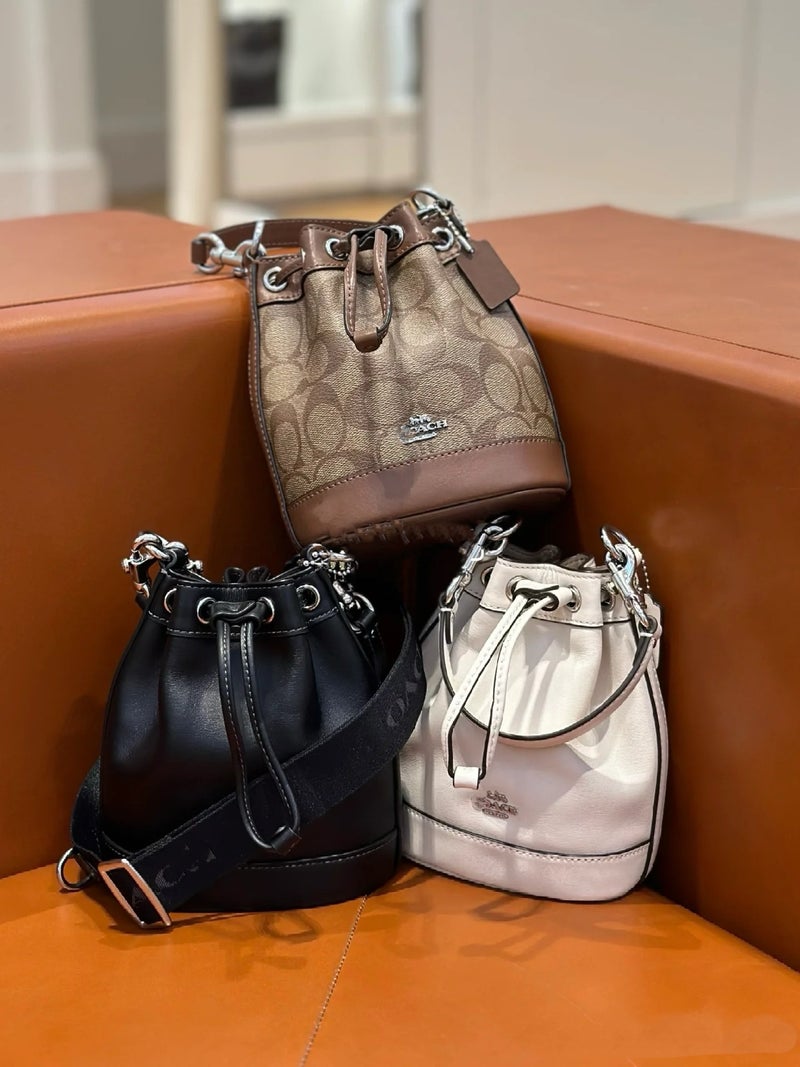 Women'S Bag Dempsey Drawstring Bucket Bag Classic Logo Handbag Old Flower Shoulder Crossbody Bag - Image 2