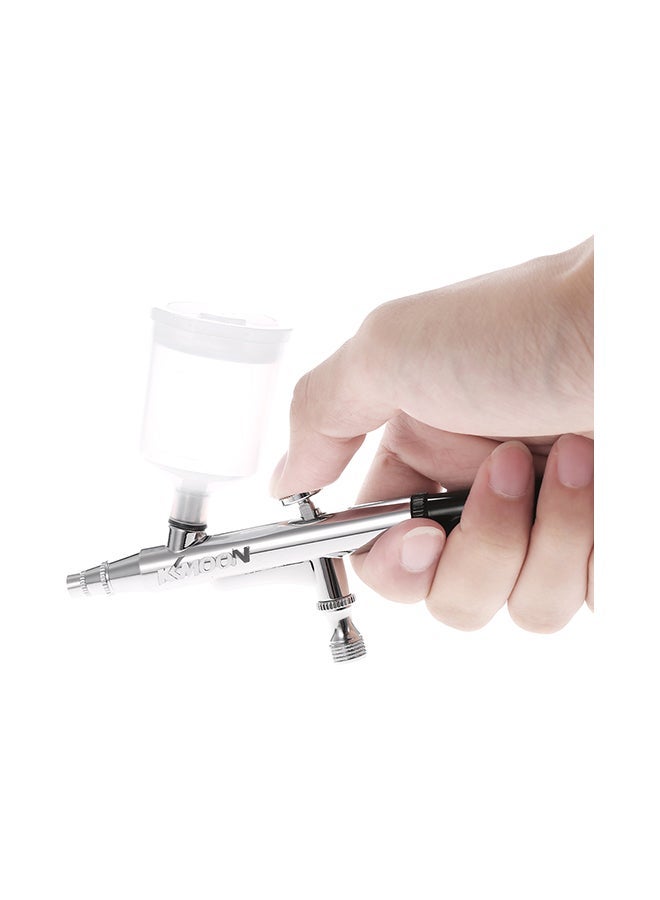 NIBEMINENT Professional Hot Sale Gravity Feed Double Action Paint Sprayer Silver 19x5x10centimeter - Image 4