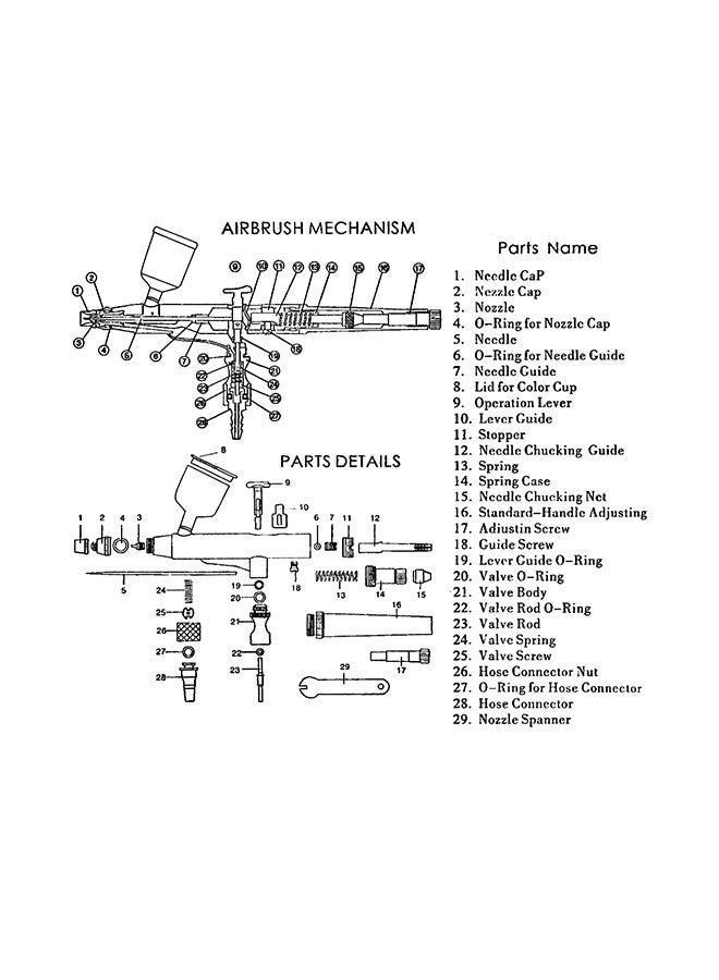 NIBEMINENT Professional Hot Sale Gravity Feed Double Action Paint Sprayer Silver 19x5x10centimeter - Image 3