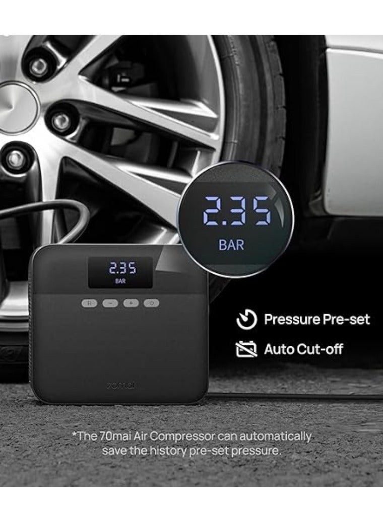 70mai 70mai Midrive TP03 12V Portable Car Tire Inflator Digital Display Air Pump Compressor Black Youth Edition - Image 1