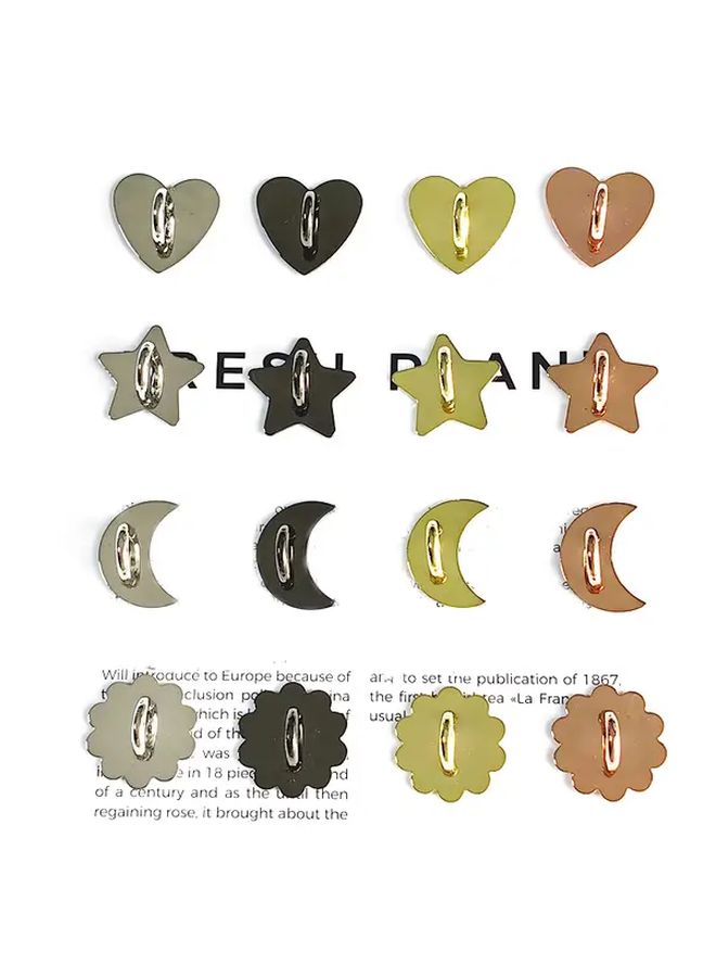 2pcs Rose Sun Moon Star Heart Phone Case Ring Charm With Self Adhesive Backing - Image 2