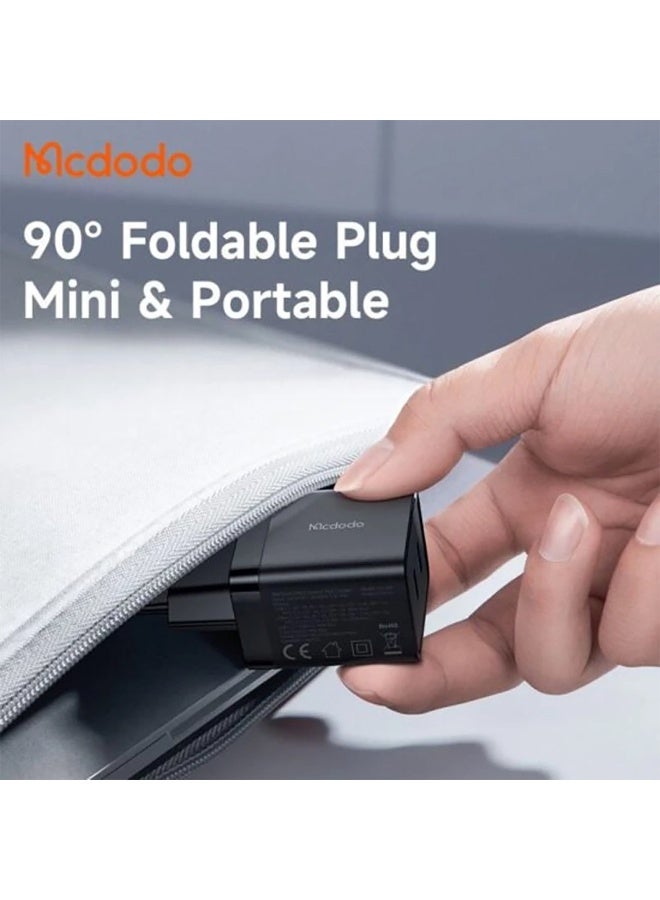 مكدودو شاحن CH-250 ثنائي المنفذ 40 واط، شاحن حائط من النوع C متوافق مع المقابس الإيرانية، شحن سريع ذكي متعدد الجهد يدعم 20 فولت/2 أمبير، تصميم عملي لشحن جهازين في نفس الوقت بكفاءة عالية وأمان تام - Image 2