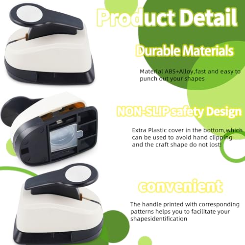 HKKYO 5 Circle Hole Punch, Circle Paper Punch, CirclePunches for Paper Crafts, Large Hole Puncher, Different Size of Scrapbooking Punches, Round Punch Shape for Scrapbook Card Making - Image 4