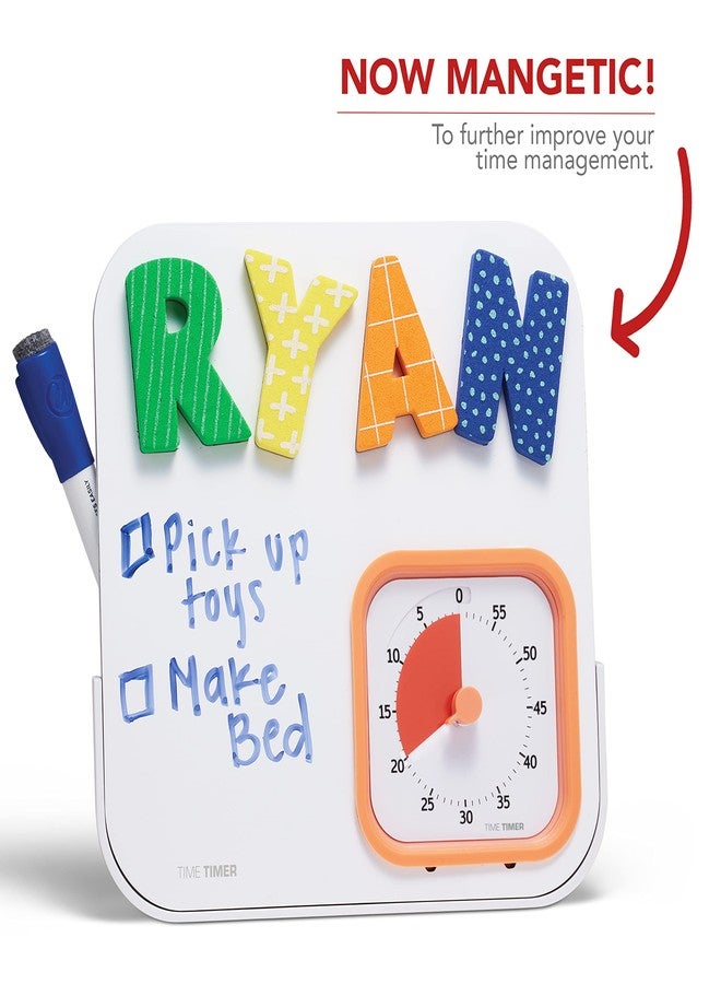 TIME TIMER MOD with Dry Erase Board — 60-Minute Visual Countdown Timer with Magnetic Whiteboard — for Notes, Chores, Classroom and Office Reminders, Visual Schedules, for Kids and Adults (Orange) - Image 3
