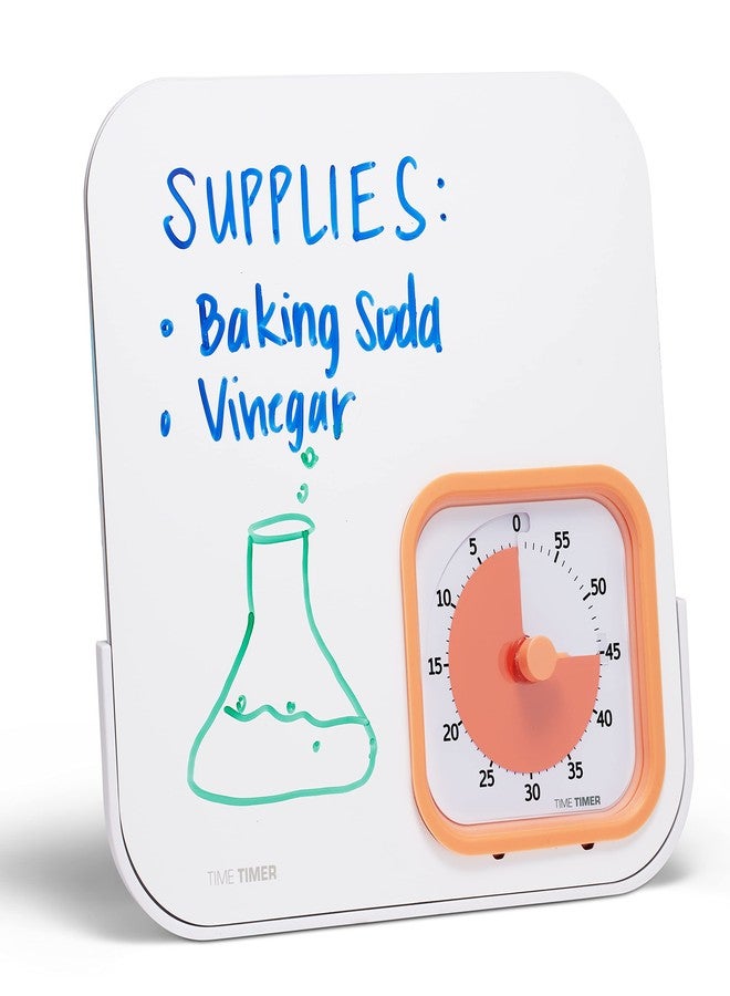 TIME TIMER MOD with Dry Erase Board — 60-Minute Visual Countdown Timer with Magnetic Whiteboard — for Notes, Chores, Classroom and Office Reminders, Visual Schedules, for Kids and Adults (Orange) - Image 1