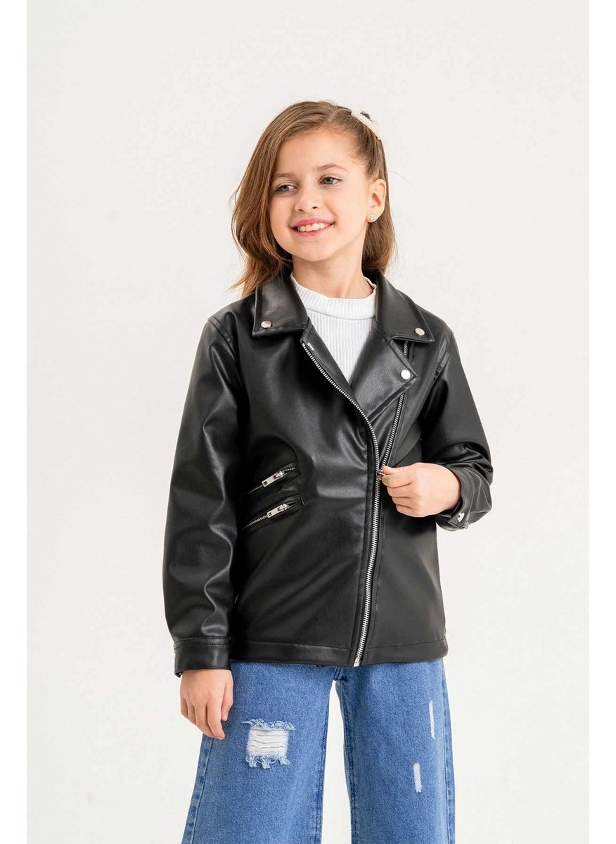 Zippered Lined Girls Leather Jacket - pzsku/Z075A9ACF4F116E8D31B3Z/45/_/1731183232/7c079372-2bbe-41c9-b674-98a9b38d11b1