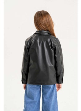 Gold Class Kidswear Zippered Lined Girls Leather Jacket  - Image 2