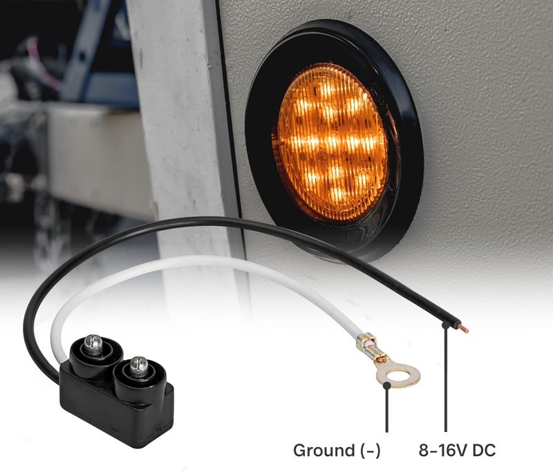ONLINE LED STORE متجر LED على الإنترنت 4 قطع OLS 2.5" ضوء برتقالي دائري مع عاكس - Image 4
