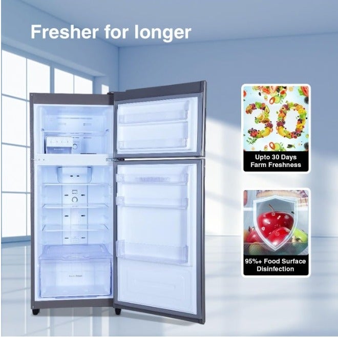 Godrej 234 Ltr Gross / 216 Ltr Net Capacity Frost Free Nano Shield Technology Inverter Double Door Refrigerator (GFE250F ST GL) RT GFE250F ST GL Steel Glow - Image 4