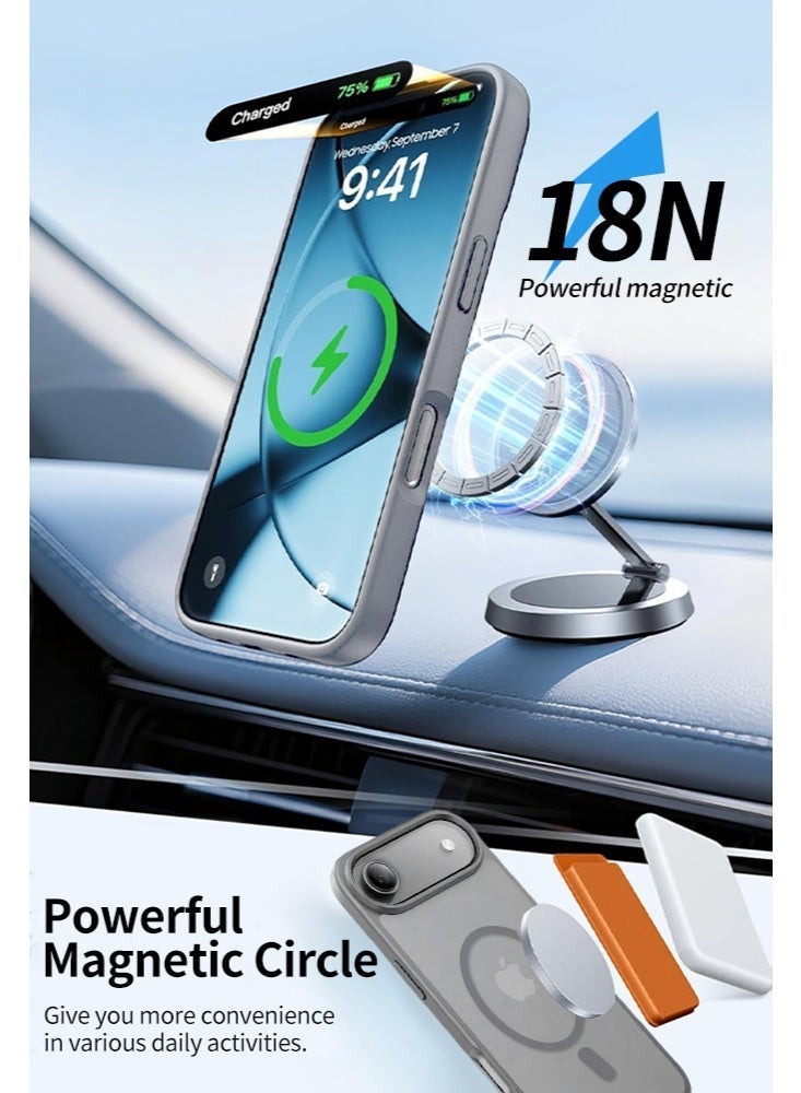 iPhone 17 Air Case with MagSafe, Black Matte Anti-Fingerprint Back, Precision Cutouts & Raised Camera Protection, Strong Magnet Compatible with MagSafe Accessories - Image 3