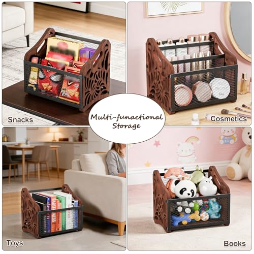QILICHZ Magazine Holder,3-Compartment Magazine Rack Floor,Wood Magazines File Holder Organizer,Rustic Magazines Storage Basket for Books,Newspapers,Mails,Files - Image 4
