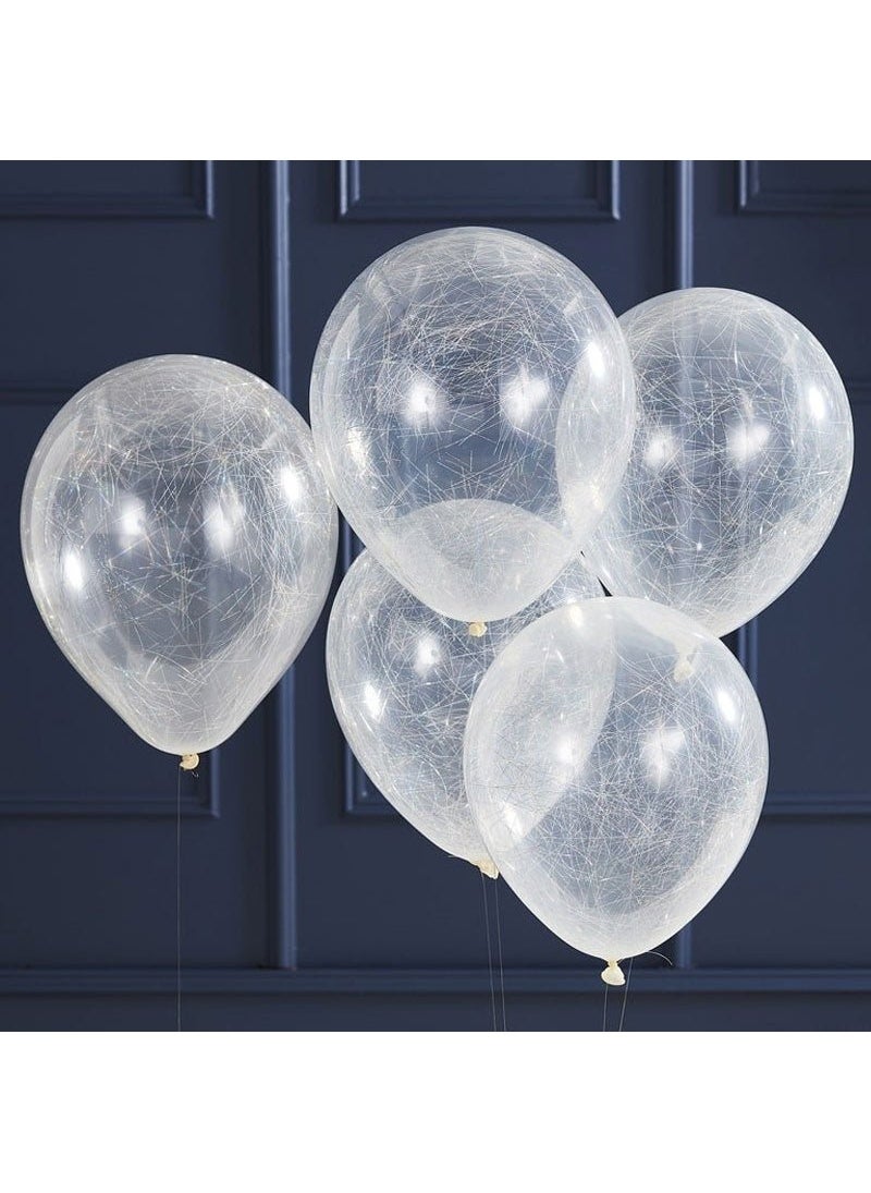 جينجر راي بالونات فضية من خيوط الكونفيتي، 30 سم، عبوة من 5 قطع - Image 2