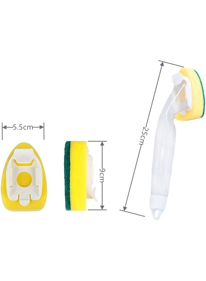 يونج شنج عصا الطبق مع 7Pack استبدال رؤوس الإسفنج ، غسل الصحون تنظيف الفرشاة ، اسفنجة صديقة للبيئة مع مقبض الإسفنج إعادة ملء لتنظيف المطبخ - Image 2