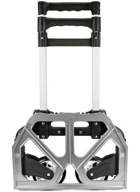 Folding Hand Truck Dolly Luggage Carts One-button Unfold Durable Sturdy for Industrial/Travel/Shopping Cart with Telescoping Handle and Elastic Ropes