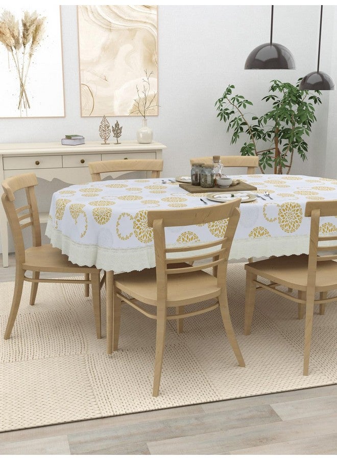 Clasiko 6 Seater Oval Dining Table Cover; 60x90 Inches or 152x228 Cms; Material - PVC; Shape - Oval; Pack of 1; Anti Slip; Grey & Golden 69064 - Image 3