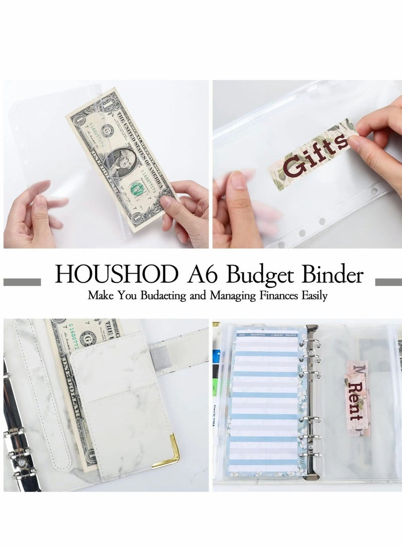 Excefore Budget Binder, A6 Budget Binder with Zipper Cash Envelopes for Budgeting, Money Organizer for Cash, Budget Planner Money Savings Binder  - Image 4