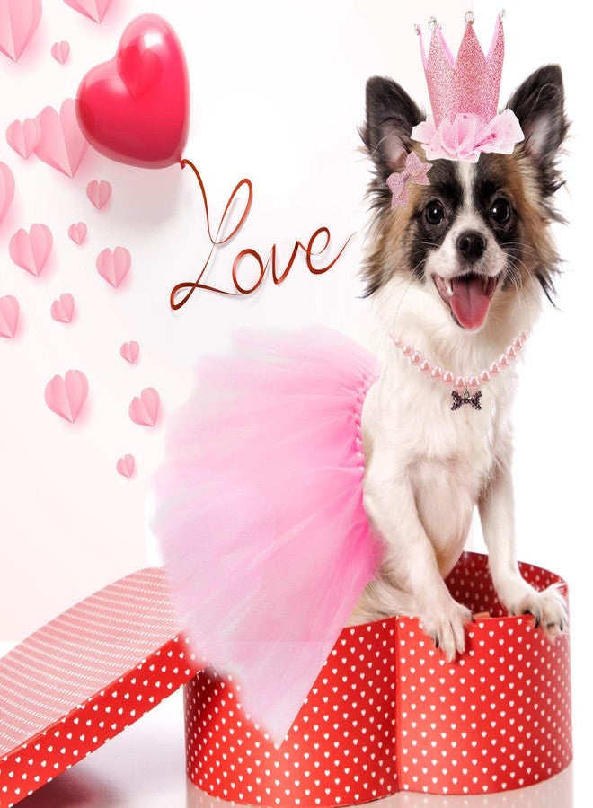 GAGILAND Dog Tutu Birthday Outfit Pink Tutu for Dogs for Small Medium Dogs Birthday Party Supplies Dog Birthday Hat Necklace and Bowtie Hairpin for Dogs (16-23 inch Wrist) - Image 5
