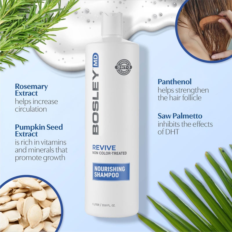 BOSLEYMD BosRevive Nourishing Shampoo for Noticeably Thinning, Non Color-Treated Hair â€“ Helps Restore Thinning Hair & Remove DHT, Product & Pollution Build-Up, Boosts Scalp Circulation, Sulfate-Free 33.8 Fl Oz - Image 3