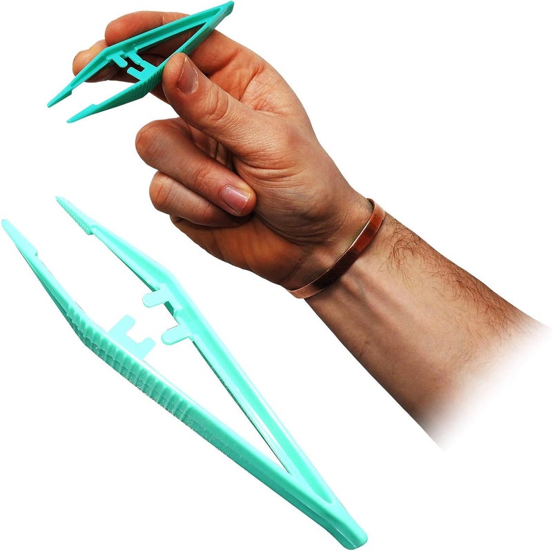 Qualicare 125cm Foreign Body Medical First Aid Disposable Plastic Tweezers 10 Pack - Image 1