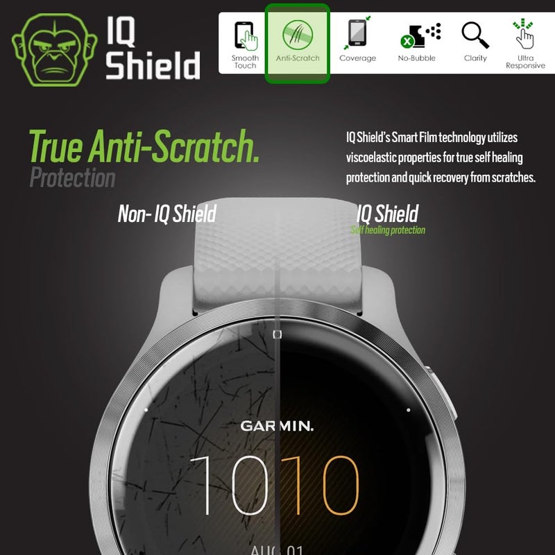 IQShield 6 Pack for Garmin Venu 3S Screen Protector: Clear TPU Film, Bubble-Free Installation, Scratch-Resistant, Case Friendly, HD Clarity for Ultimate Protection - Image 5