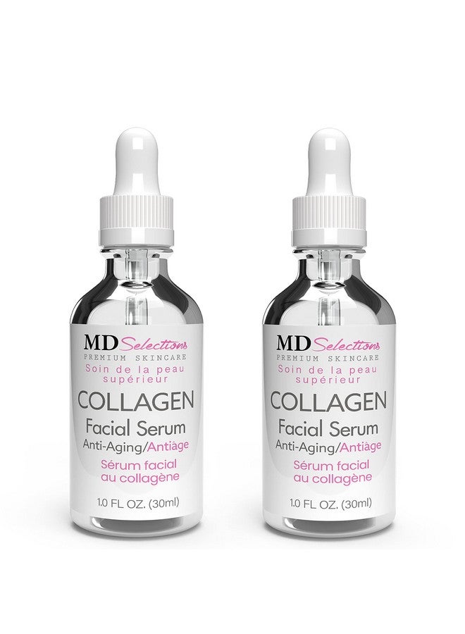 Md Selections Collagen Serum with Facial Moisturizer - Peptide Collagen Serum for Face, Lifting, Plumping, & Firming Collagen Facial Serum Improves Elasticity, Reducing Acne (1+1 Fl Oz, 2-Pack)