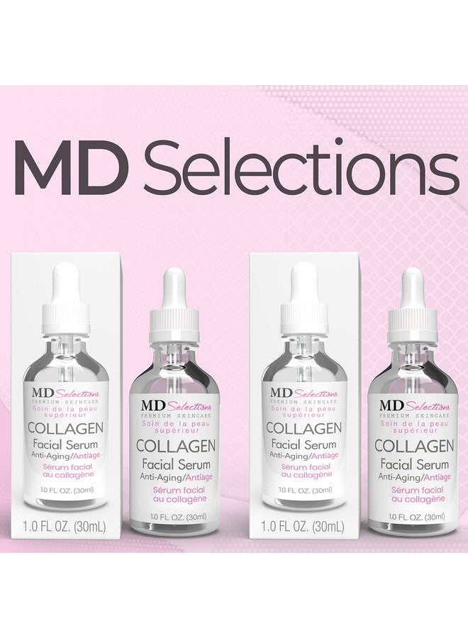 Md Selections Collagen Serum with Facial Moisturizer - Peptide Collagen Serum for Face, Lifting, Plumping, & Firming Collagen Facial Serum Improves Elasticity, Reducing Acne (1+1 Fl Oz, 2-Pack)