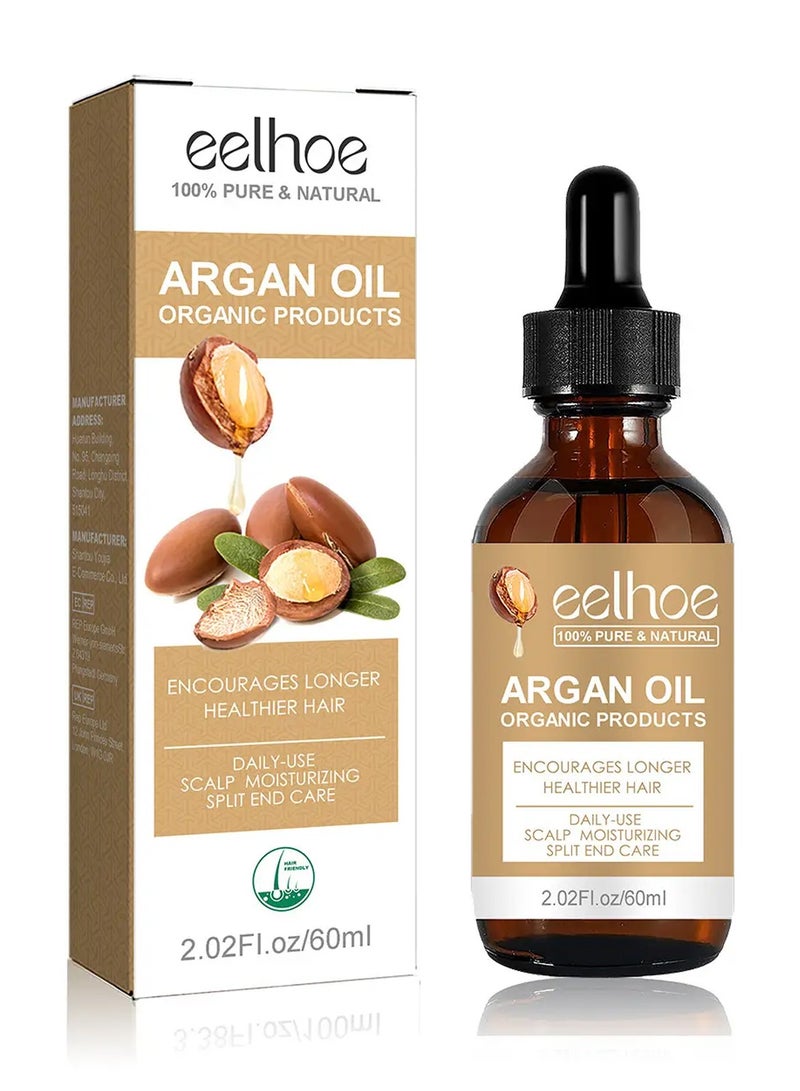 Eelhoe 60ml Daily Repairing Hair Products Argan Oil Morocco Hair Oil for Stressed Dry Brittle Hair Care Essential Oil - Image 1