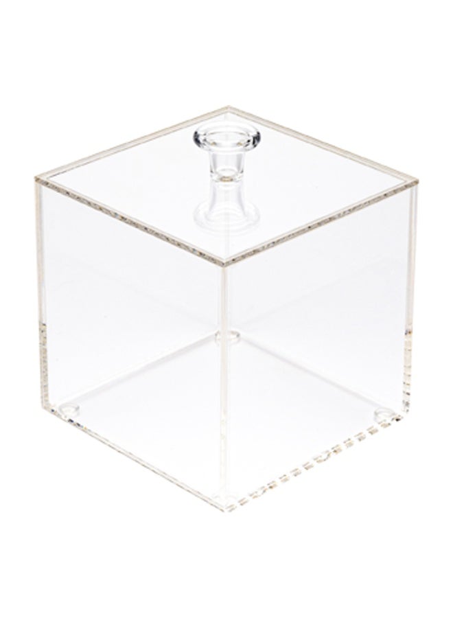 Restaurantware Clear Tek 3.9 x 3.9 x 3.9 Inch Candy Box, 1 Square Display Case - With Detachable Lid, Store Candy, Jewellery, Or Bubblegum, Clear Acrylic Storage Container, For Home Or Office - Image 1