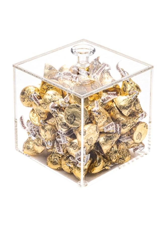 Restaurantware Clear Tek 3.9 x 3.9 x 3.9 Inch Candy Box, 1 Square Display Case - With Detachable Lid, Store Candy, Jewellery, Or Bubblegum, Clear Acrylic Storage Container, For Home Or Office - Image 2