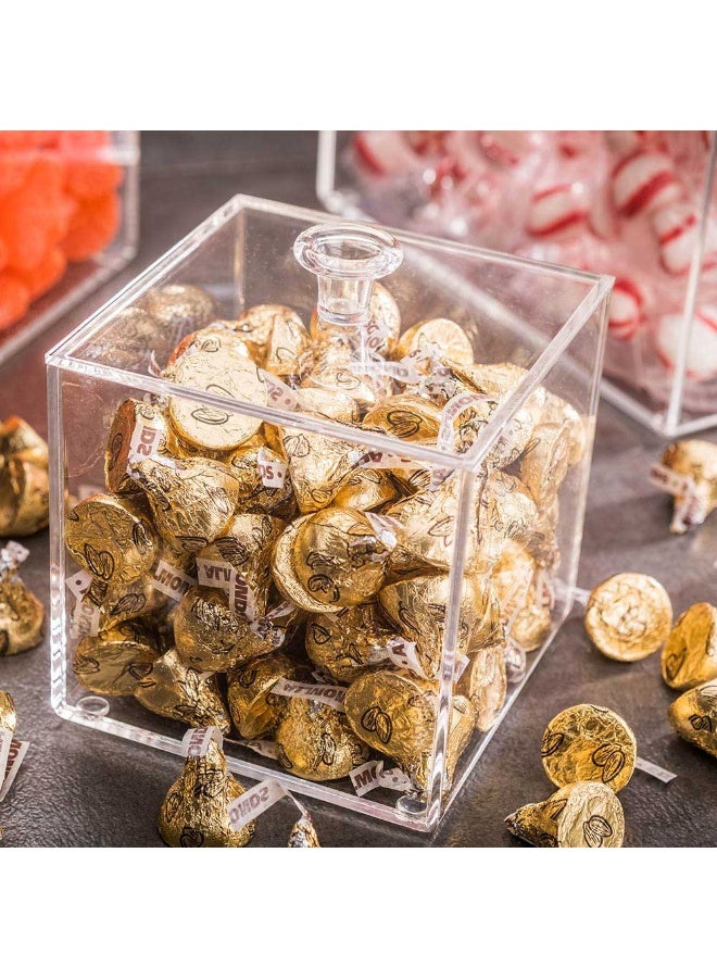 Restaurantware Clear Tek 3.9 x 3.9 x 3.9 Inch Candy Box, 1 Square Display Case - With Detachable Lid, Store Candy, Jewellery, Or Bubblegum, Clear Acrylic Storage Container, For Home Or Office - Image 3
