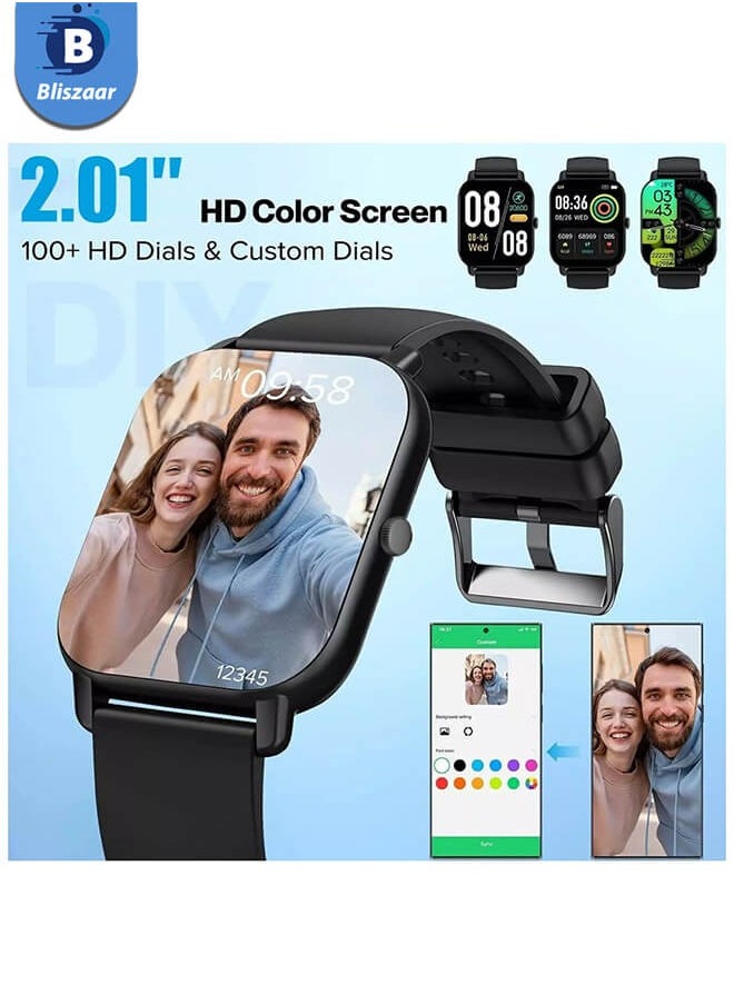 بليزار - Smart Watch، الساعات الذكية بقياس 2.01 بوصة للرجال مع IP68، مكالمات بلوتوث، مساعد صوتي ذكاء اصطناعي، مراقبة ضغط الدم / الأكسجين / معدل ضربات القلب، ساعة للياقة البدنية لأندرويد و iOS - Image 1