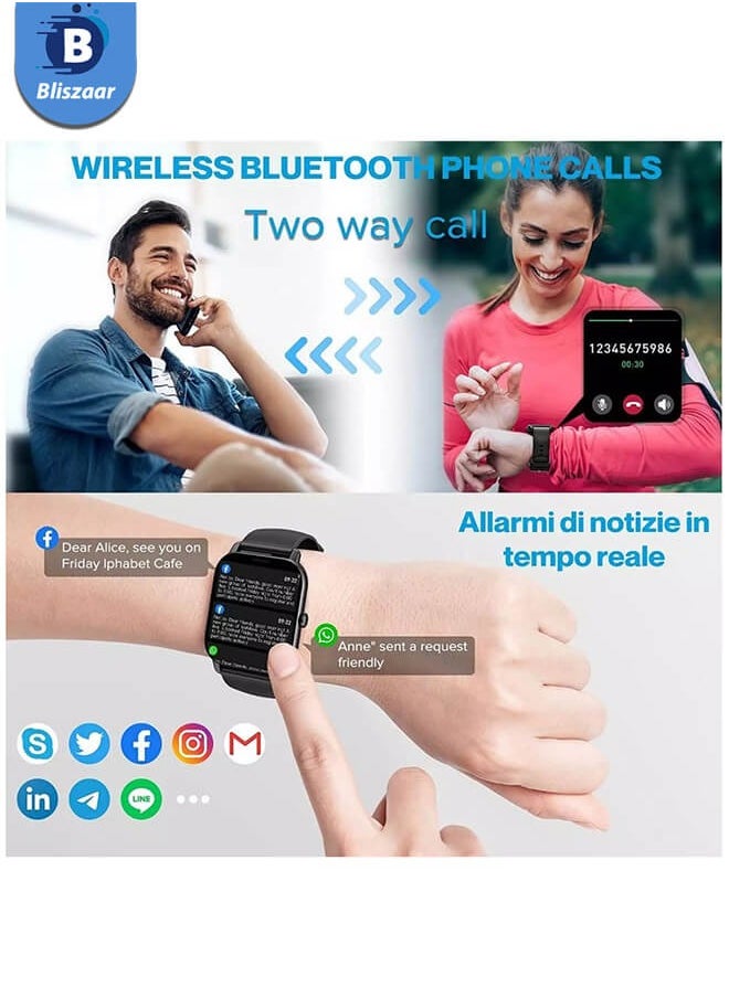 بليزار - Smart Watch، الساعات الذكية بقياس 2.01 بوصة للرجال مع IP68، مكالمات بلوتوث، مساعد صوتي ذكاء اصطناعي، مراقبة ضغط الدم / الأكسجين / معدل ضربات القلب، ساعة للياقة البدنية لأندرويد و iOS - Image 1