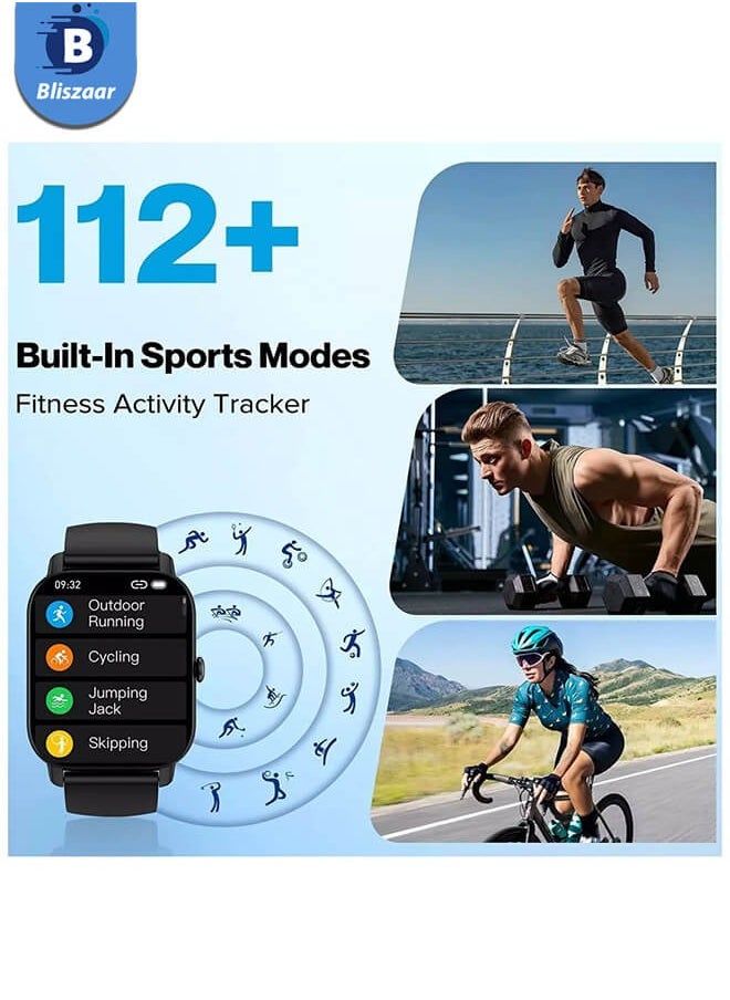 بليزار - Smart Watch، الساعات الذكية بقياس 2.01 بوصة للرجال مع IP68، مكالمات بلوتوث، مساعد صوتي ذكاء اصطناعي، مراقبة ضغط الدم / الأكسجين / معدل ضربات القلب، ساعة للياقة البدنية لأندرويد و iOS - Image 1