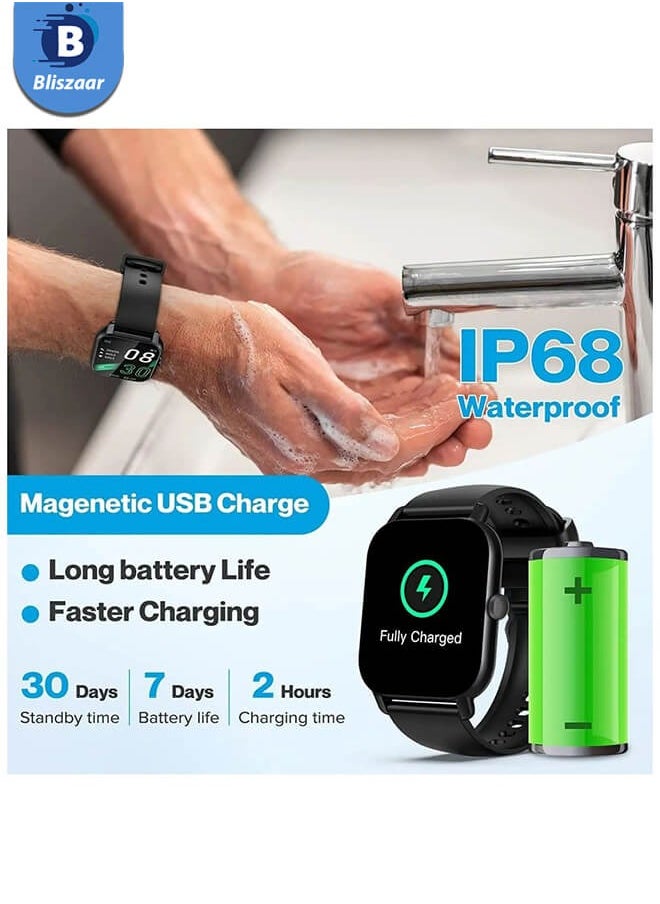 بليزار - Smart Watch، الساعات الذكية بقياس 2.01 بوصة للرجال مع IP68، مكالمات بلوتوث، مساعد صوتي ذكاء اصطناعي، مراقبة ضغط الدم / الأكسجين / معدل ضربات القلب، ساعة للياقة البدنية لأندرويد و iOS - Image 1