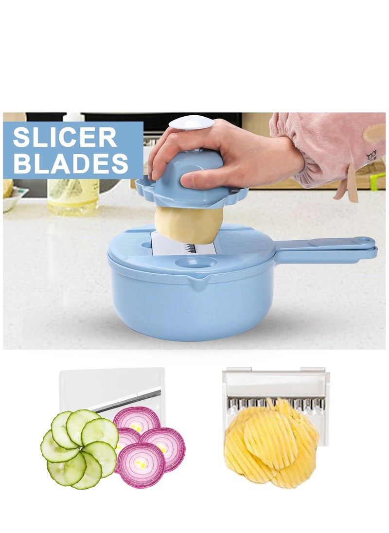 SYOSI - 14 in 1 Multi-function Vegetable Chopper Grater, Multifunction Veggie Cutter Food Slicer with Container for Kitchen - Image 1