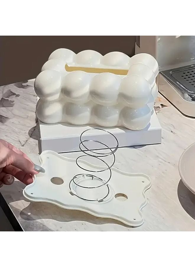 منظم علب المناديل الأبيض الحديث على شكل سحاب، ديكور منزل بسيط - Image 5