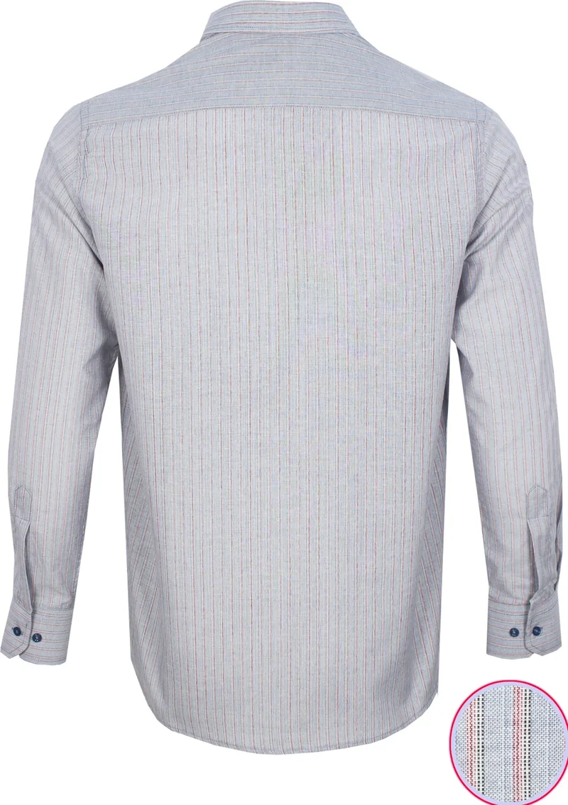فاريتا Men's Antique Blue Checked Long Sleeve Classic Cut Collar Buttoned Shirt