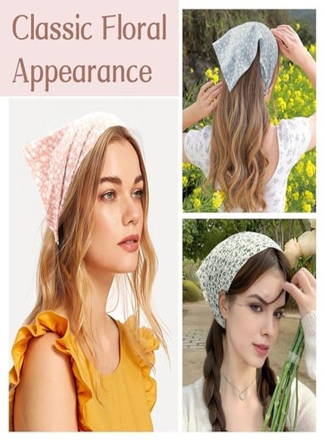 xinxingin 4 Pcs Head Scarf for Women, Bandanas for Women Daisy Print Set, Fashion Hair Accessories for Wear, Floral Bandana Scarf Collection - Image 3