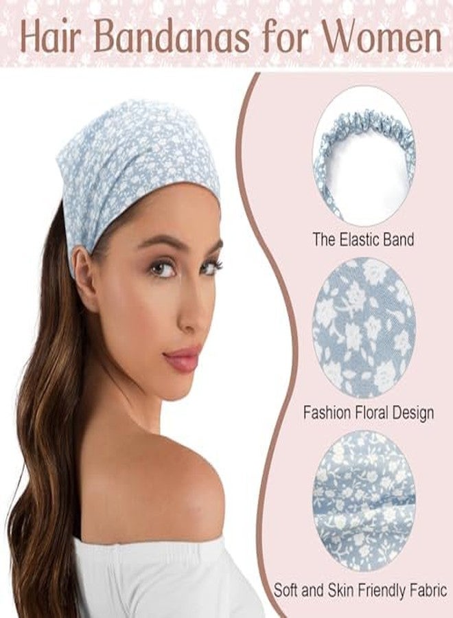 xinxingin 4 Pcs Head Scarf for Women, Bandanas for Women Daisy Print Set, Fashion Hair Accessories for Wear, Floral Bandana Scarf Collection - Image 4