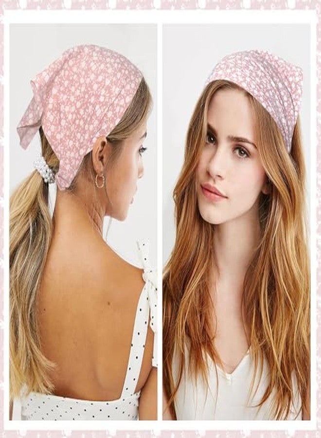 xinxingin 4 Pcs Head Scarf for Women, Bandanas for Women Daisy Print Set, Fashion Hair Accessories for Wear, Floral Bandana Scarf Collection - Image 2