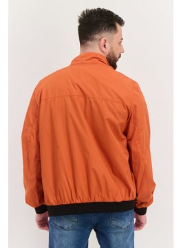 GEOX Men Brand Logo Windbreaker Jacket, Rust  - Image 4