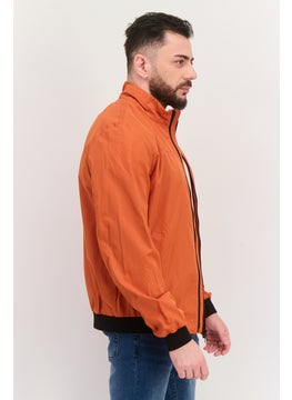 GEOX Men Brand Logo Windbreaker Jacket, Rust  - Image 3