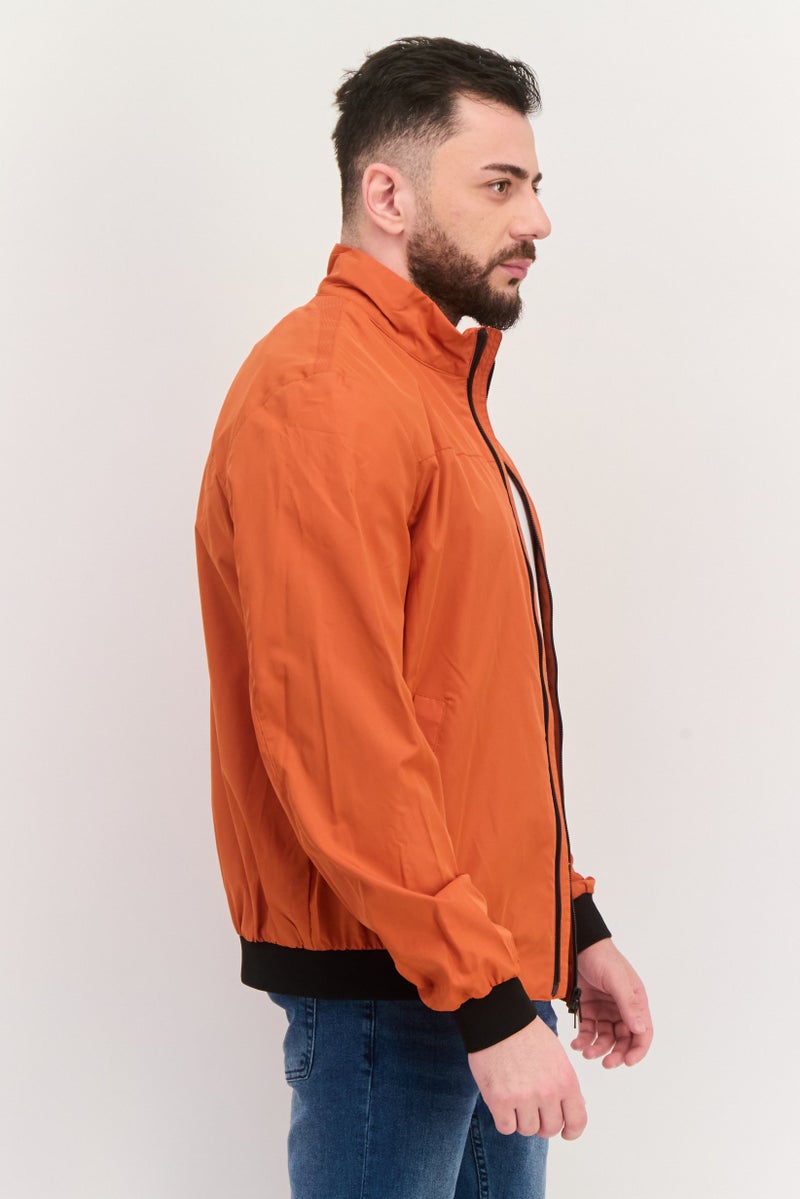 GEOX جاكيت واقي من الرياح للرجال بشعار العلامة التجارية، صدأ - Image 3