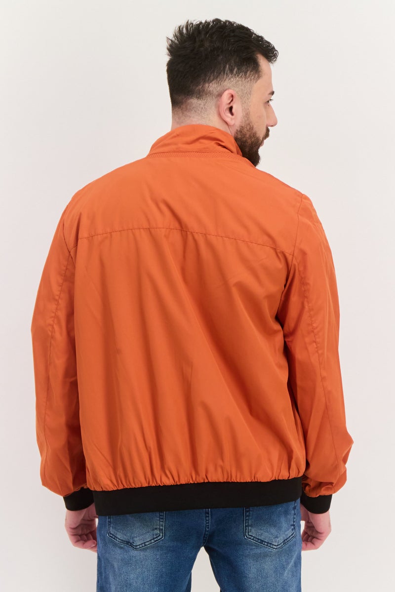 GEOX جاكيت واقي من الرياح للرجال بشعار العلامة التجارية، صدأ - Image 4