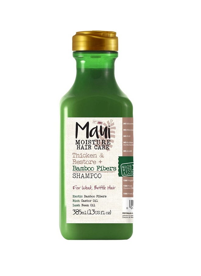 MAUI MOISTURE Maui Moisture Thicken & Restore + Bamboo Fibers Strengthening Shampoo to Soften Transitioning or Natural Hair & Renew Brittle Hair, Vegan, Silicone, Paraben-Free 385 ml  - Image 1