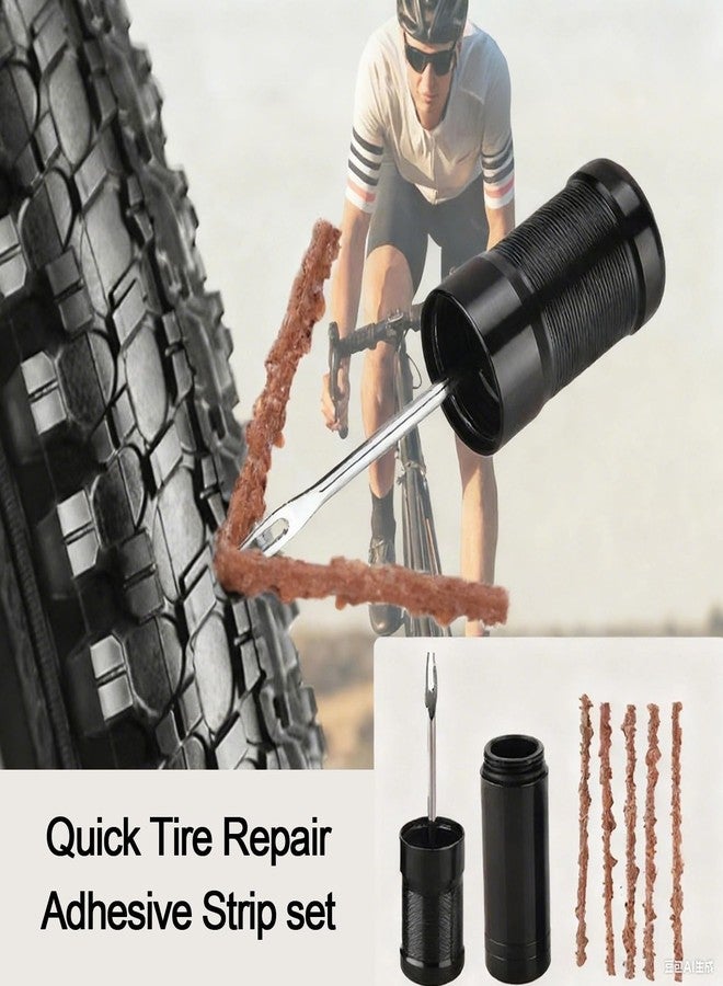 Ciomszan Tubeless Bike Tire Repair Kit for MTB & Road Bicycles - Quick Repair for Punctures & Flats, Includes Storage Canister, Plugger Tool & 15 Rubber Repair Strips, Essential Bicycle Tyre Repair Tool Set - Image 2